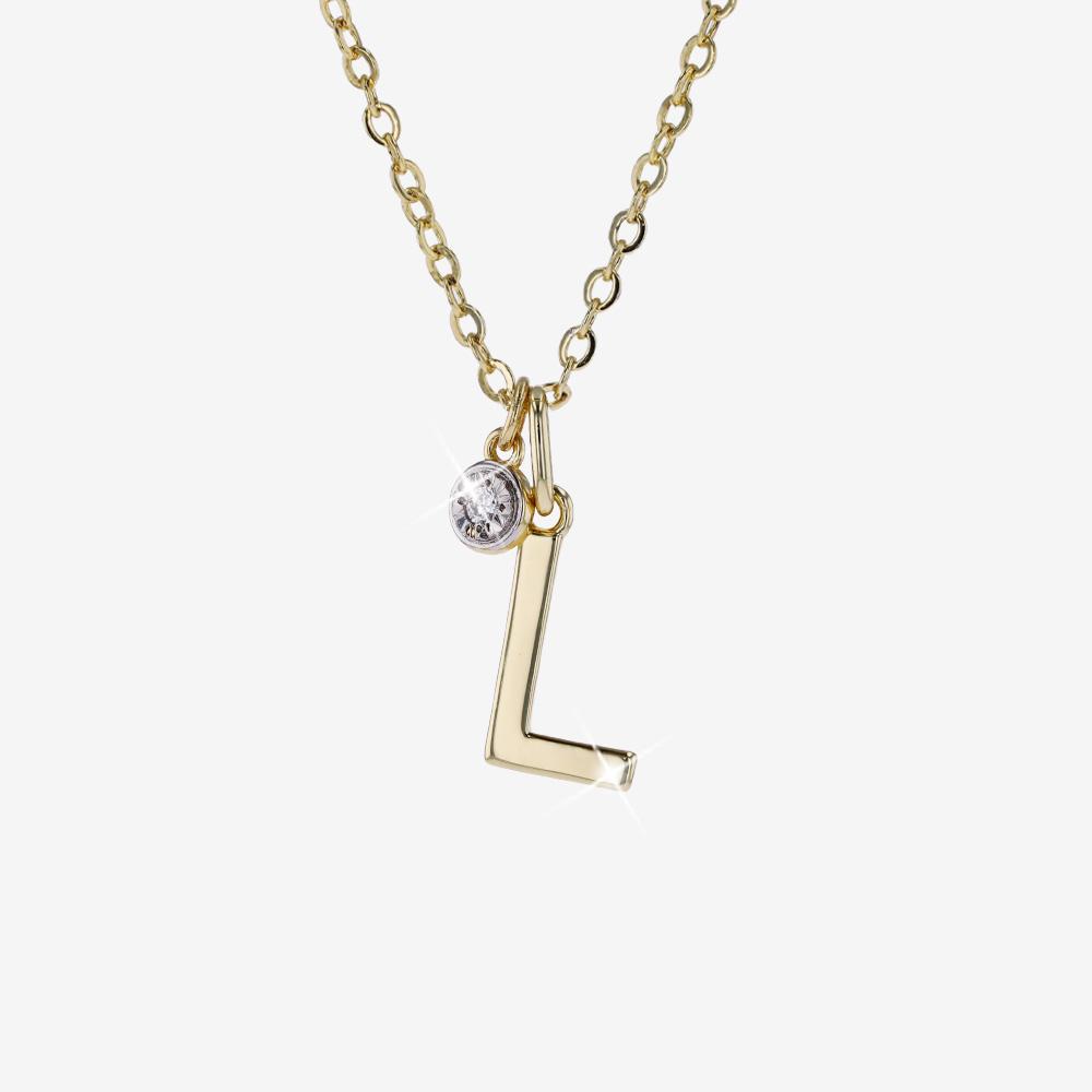 Diamond Lab-Grown Signature Initial 'L' Necklace