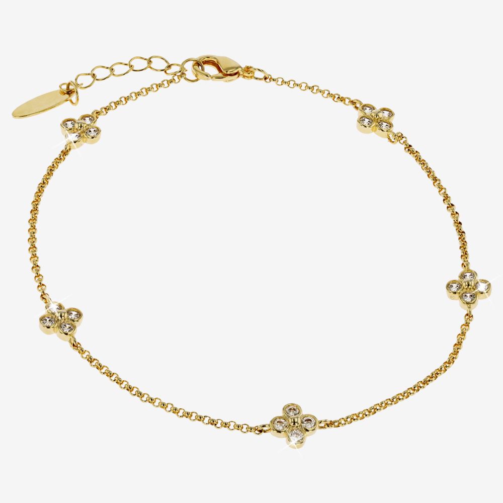 Lucky 4 Leaf Clover Anklet, DiamonFlash&reg;