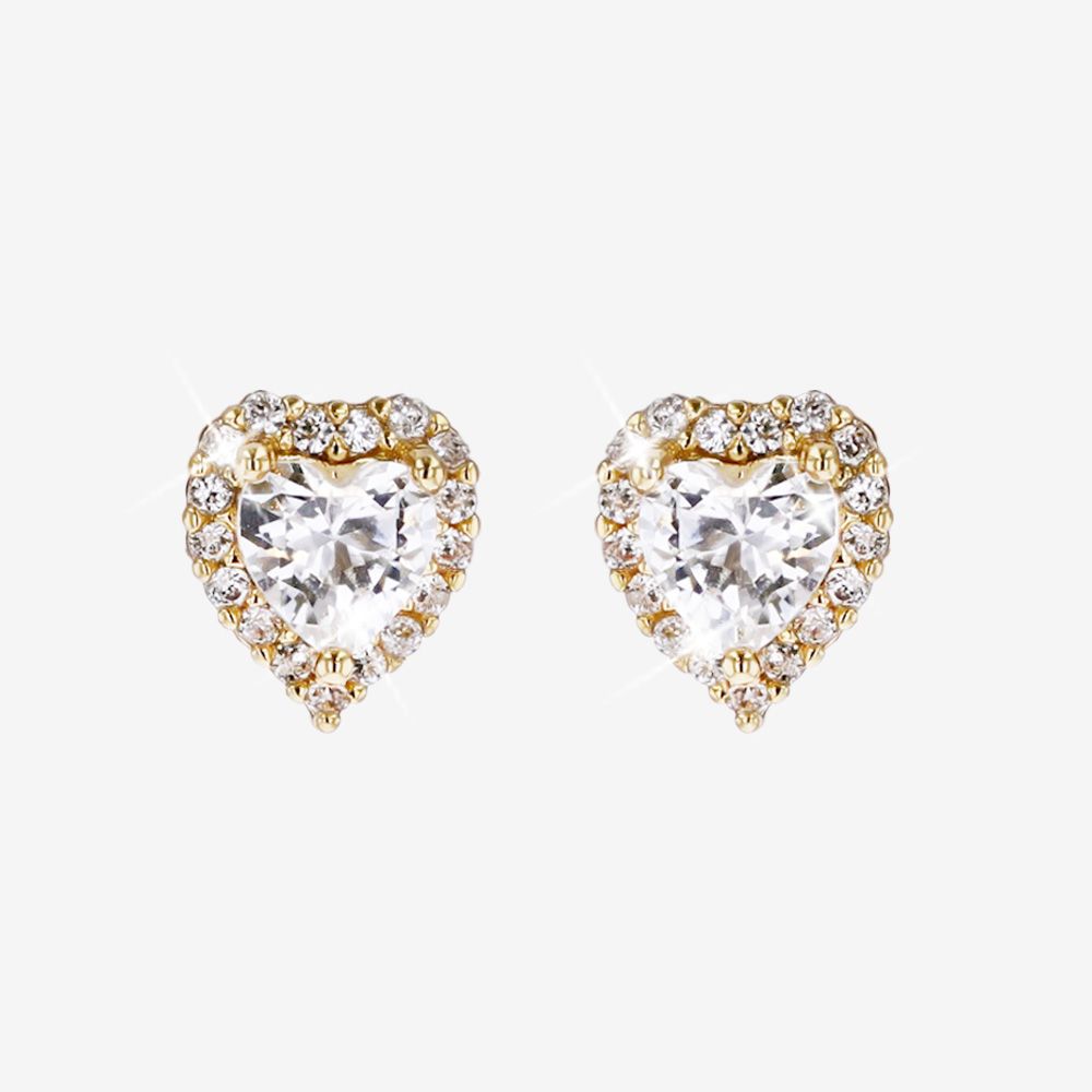 Petite DiamonFlash&reg; Heart Earrings