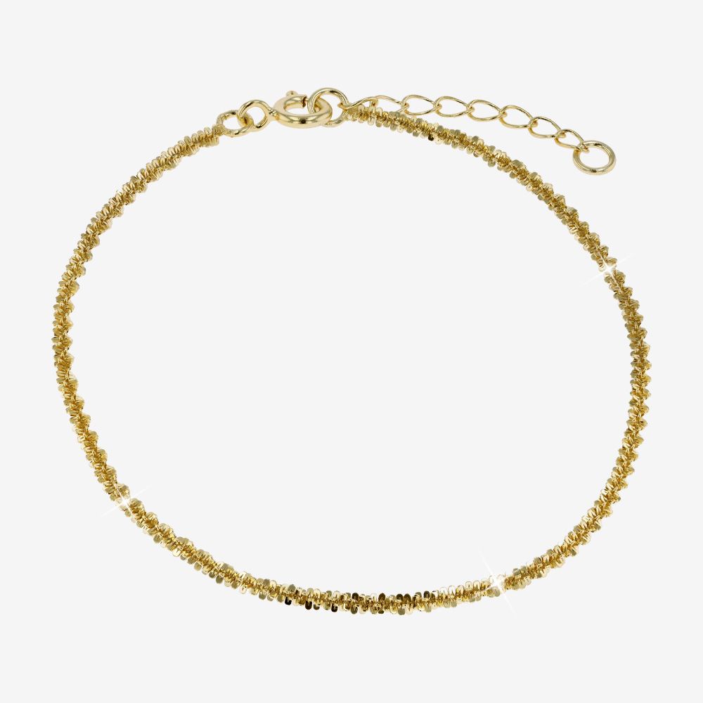 18ct Gold On Sterling Silver Sparkle Designer Bracelet