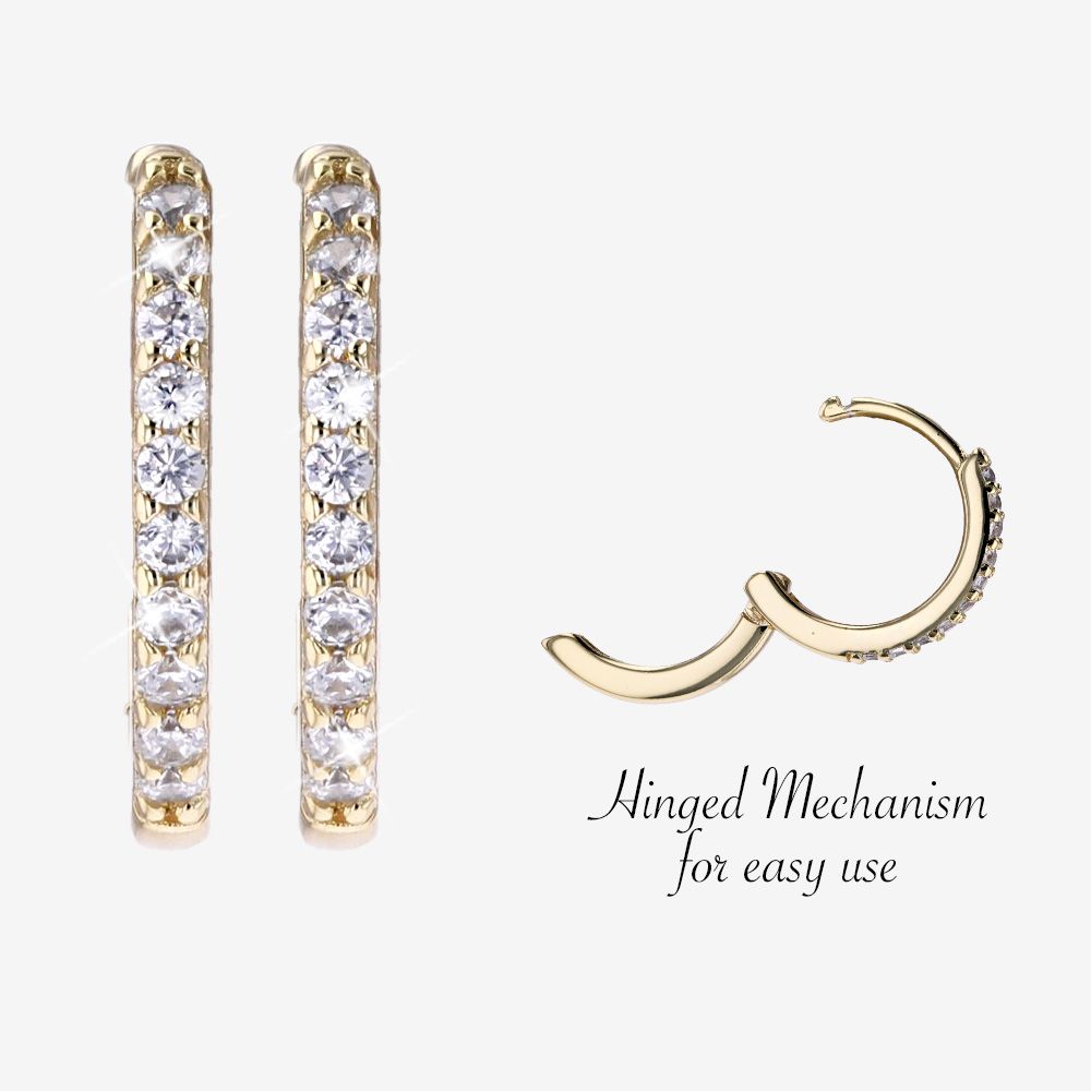 18ct Gold On Sterling Silver DiamonFlash<sup>&reg;</sup> Huggies