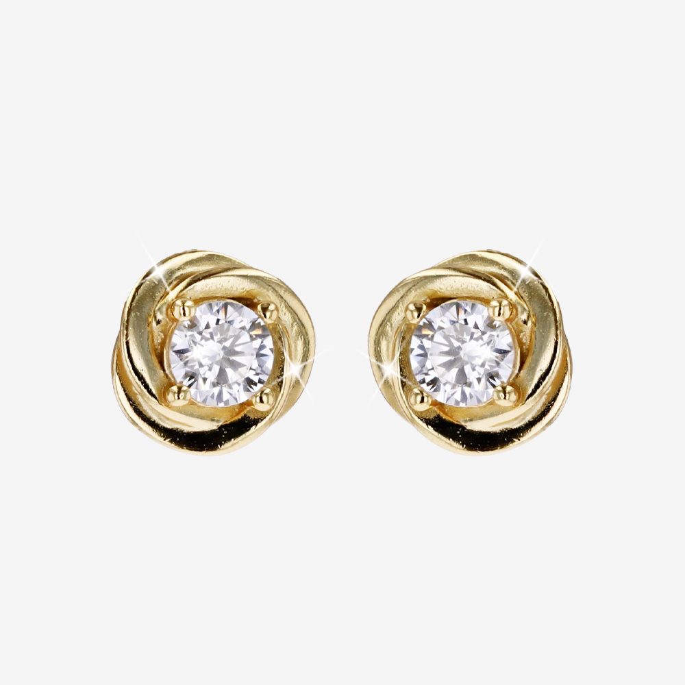 18ct Gold On Sterling Silver Entwined Earrings