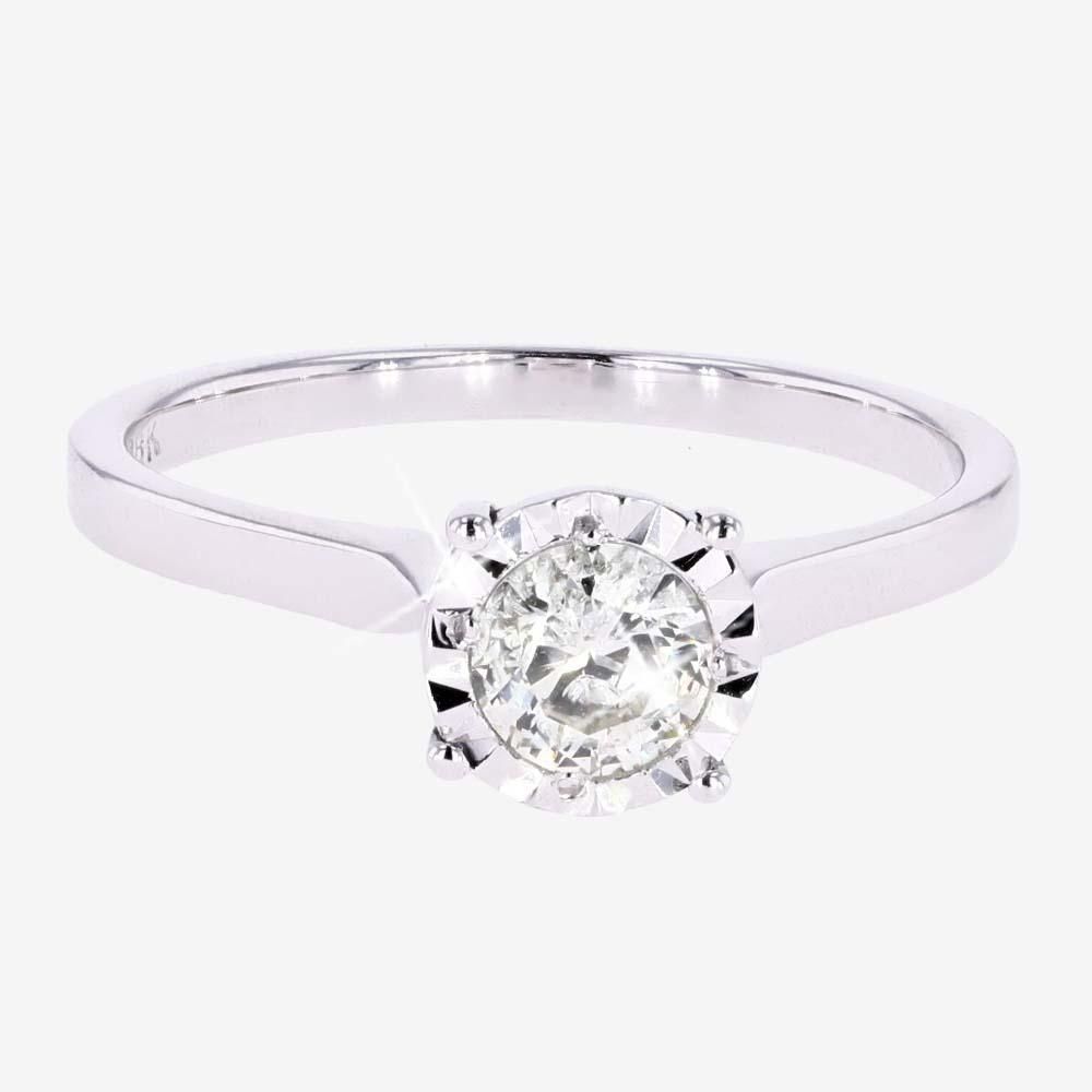 18ct White Gold Diamond Solitaire Ring .50ct