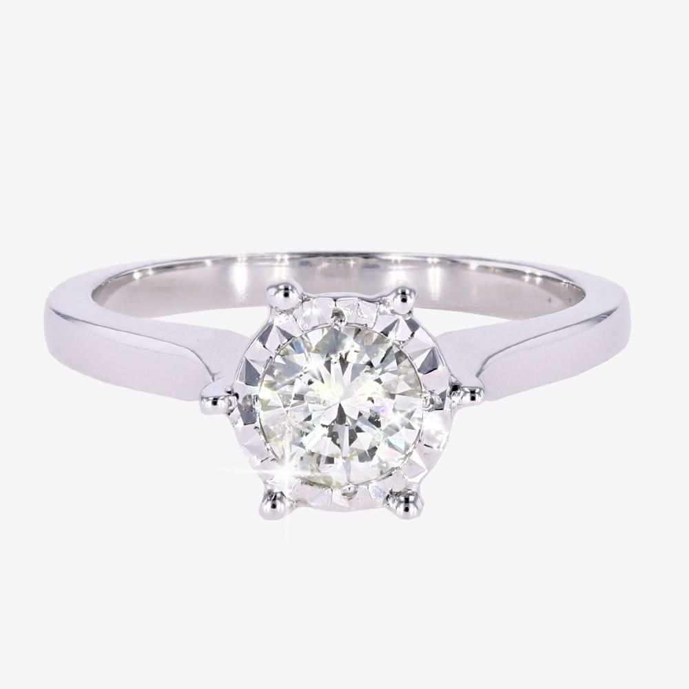 18ct White Gold Solitaire Ring 