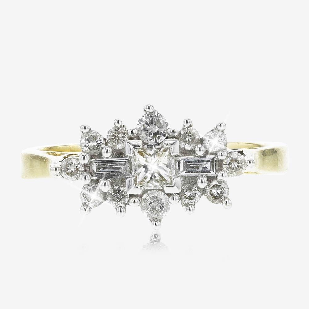 18ct Gold Diamond Cluster Ring .50ct