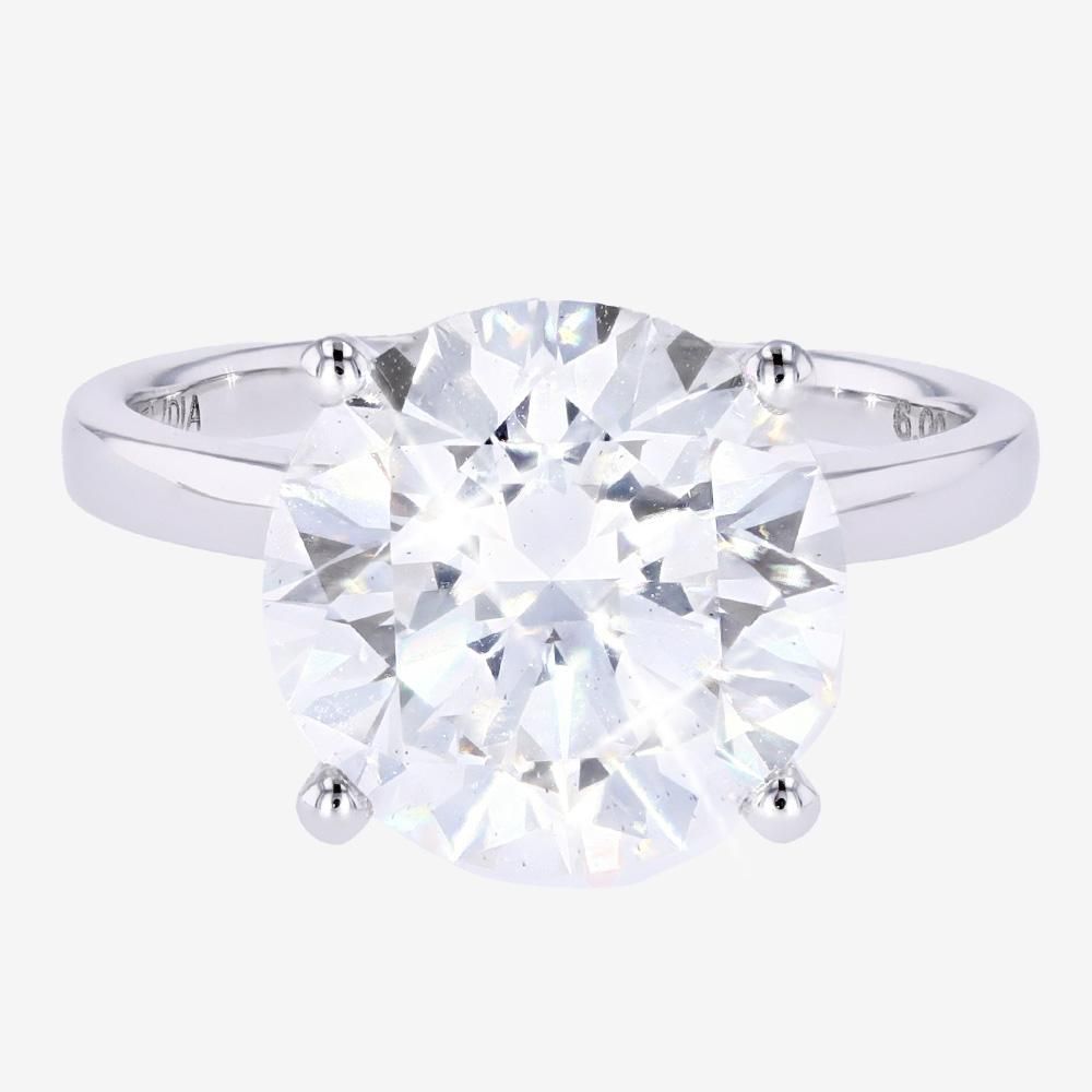 18ct White Gold Lab-Grown Diamond Solitaire Ring 6.00ct