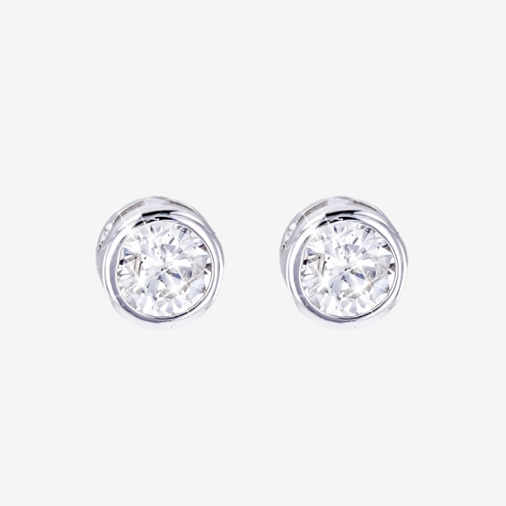 9ct White Gold Real Diamond Lab-Grown Mini Round Studs .25ct