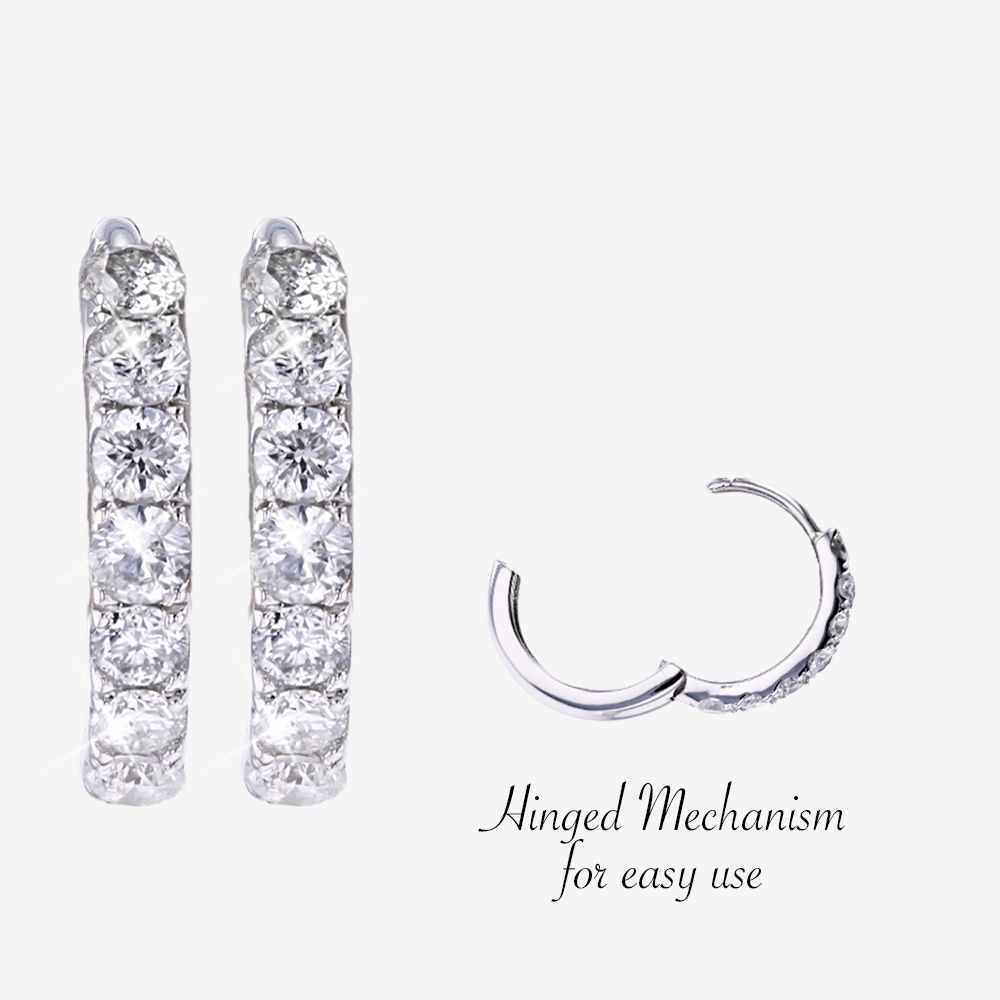 9ct White Gold Real Diamond Lab-Grown Huggie Earrings .50ct