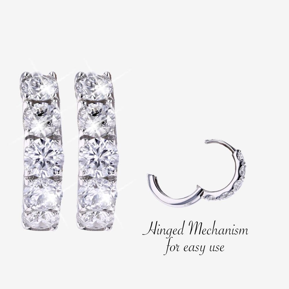 9ct White Gold Real Diamond Lab-Grown Huggie Earrings 1.00ct