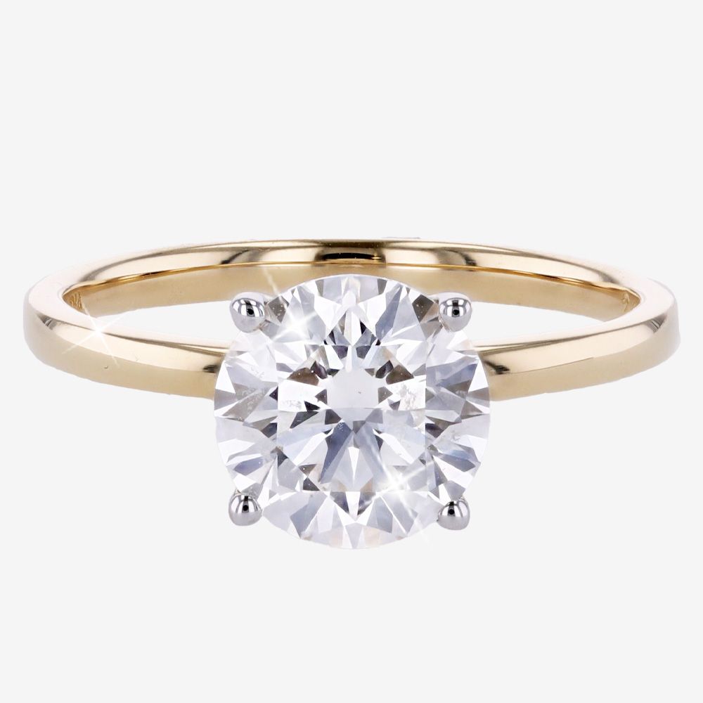 9ct Gold, Real Diamond Lab-Grown Solitaire Ring 2.00ct