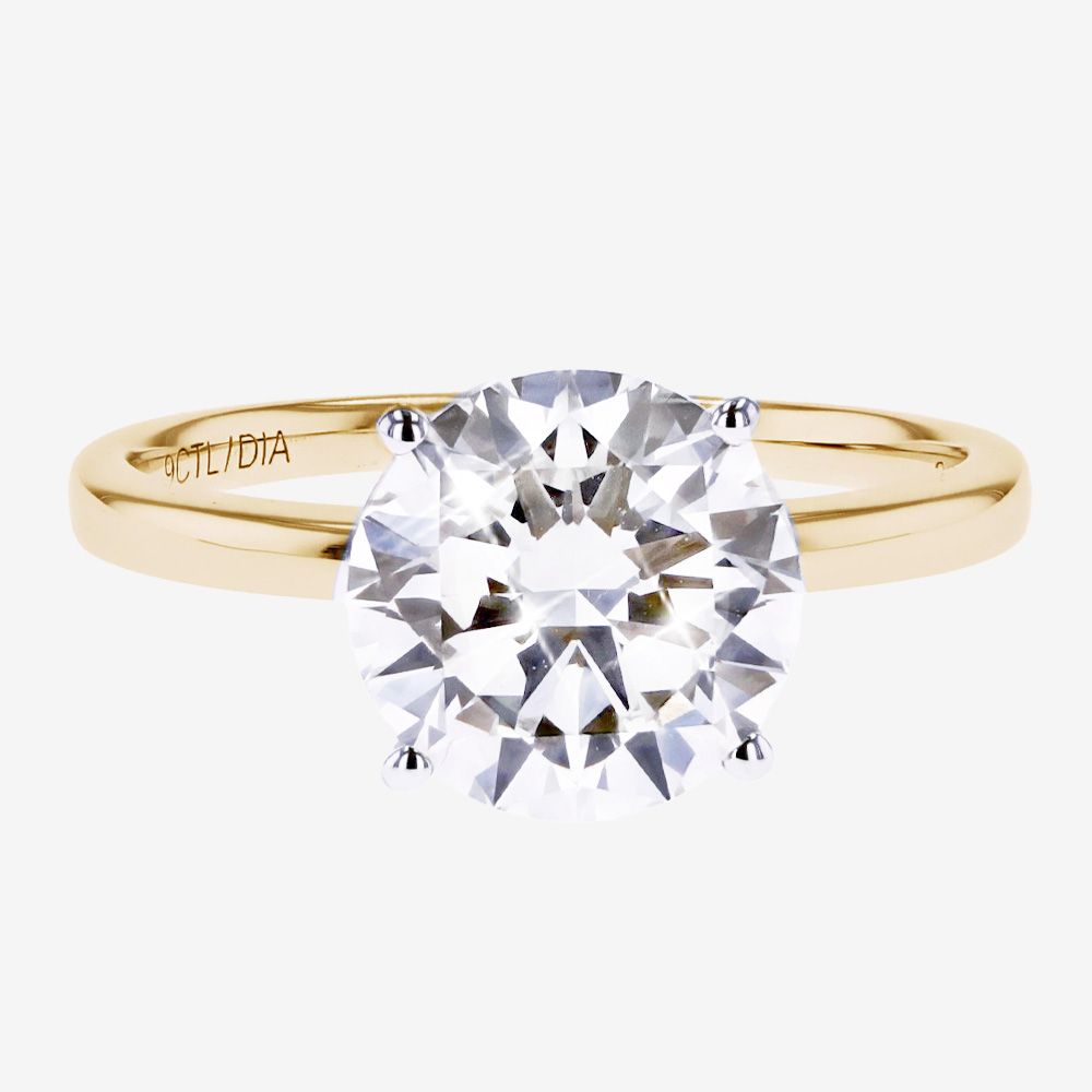 9ct Gold Real Diamond Lab-Grown Solitaire Ring 3.00ct