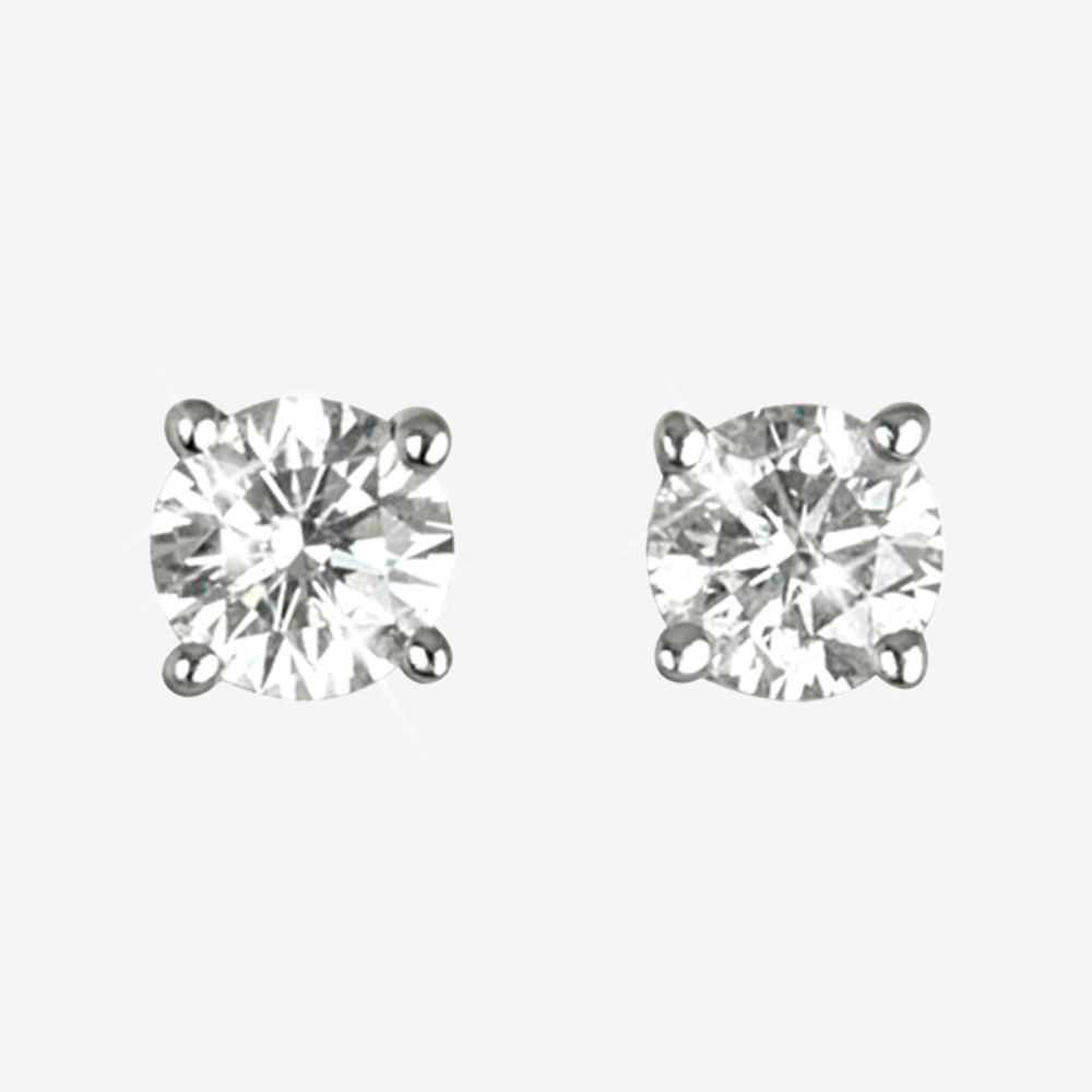 18ct White Gold Certificated Diamond Earrings