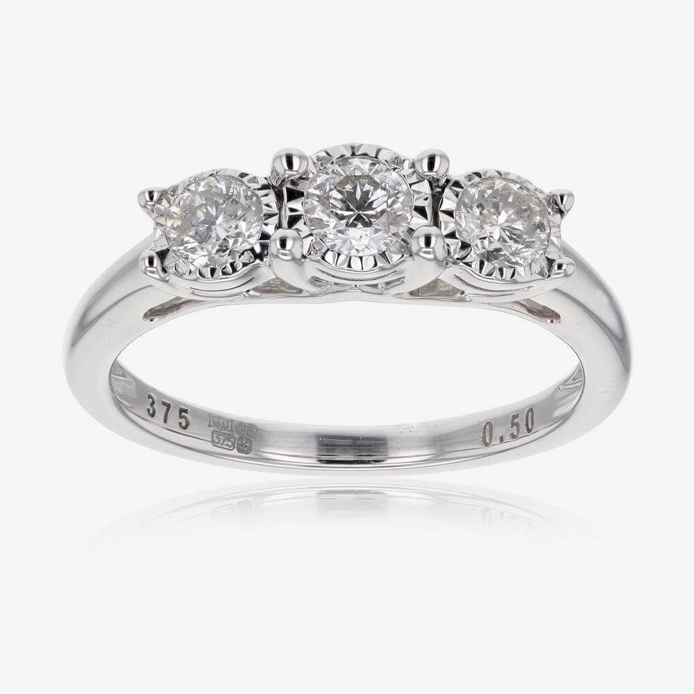 Certificated Diamond Trilogy Ring .50ct 