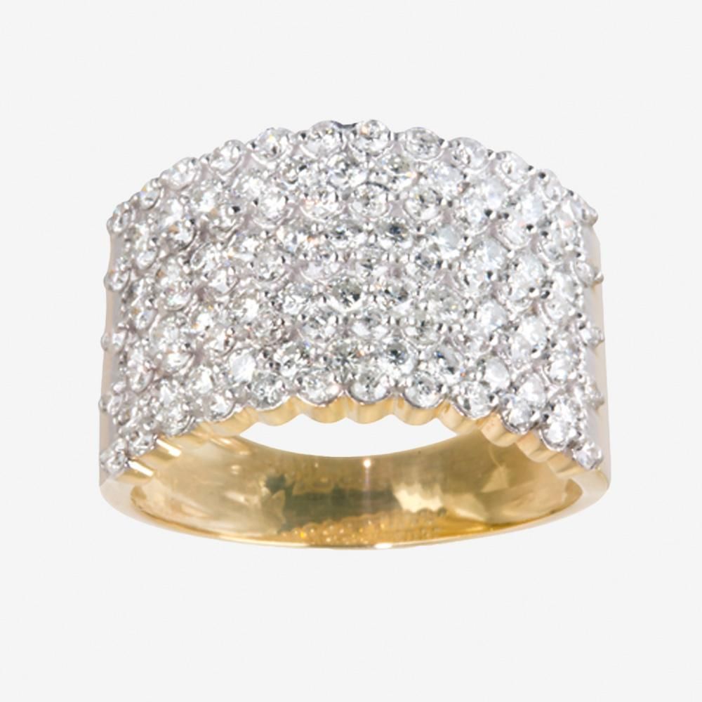 Paloma 18ct Gold Certificated Diamond Band Cluster Ring 2ct