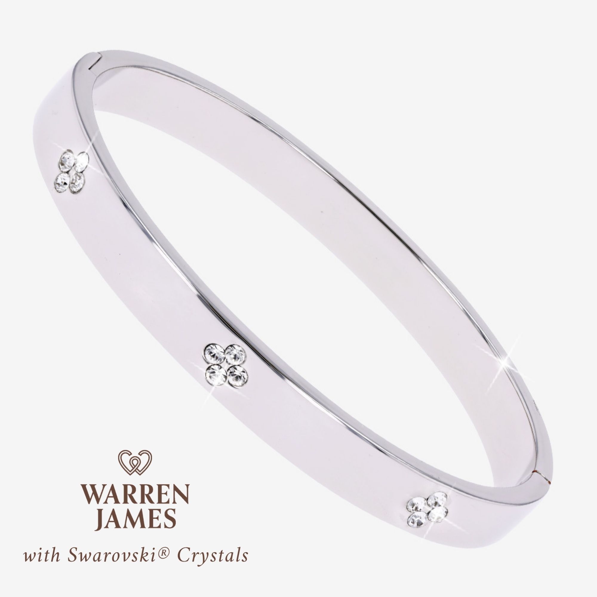 Emilia Clover Bangle With Swarovski&reg; Crystals