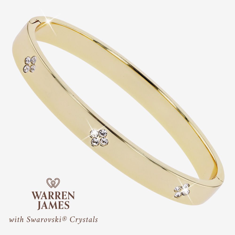With Swarovski&reg; Crystals Emilia Clover Bangle