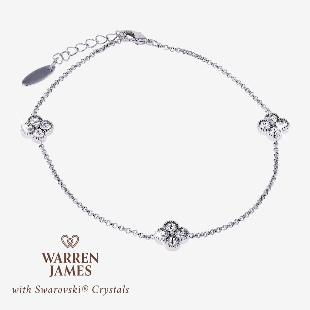 Paris Lucky Clover Anklet With Swarovski&reg; Crystals