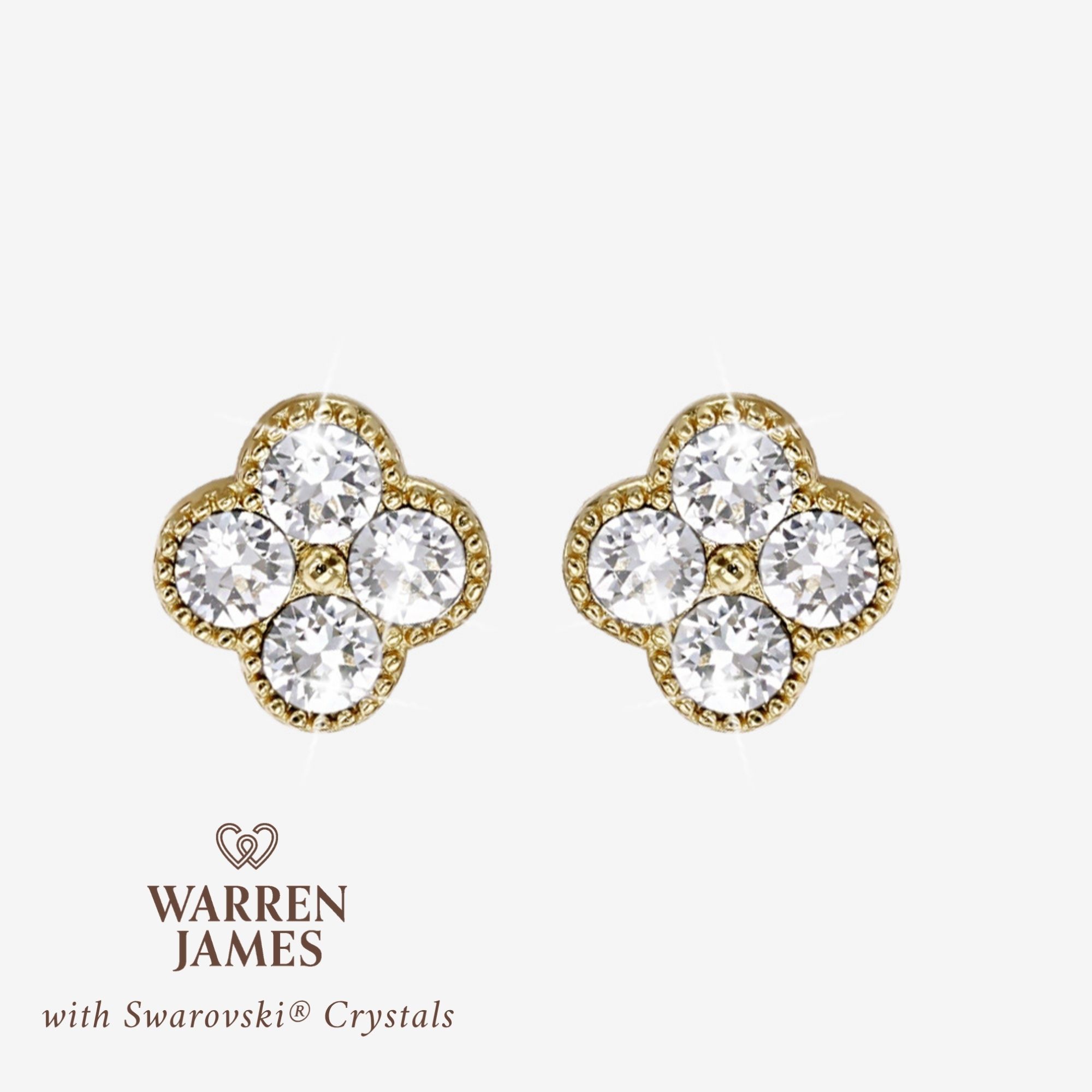 Paris With Swarovski&reg; Crystals Clover Earrings