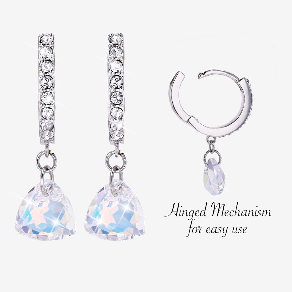 With Swarovski&reg; Crystals Aurora Huggie Earrings