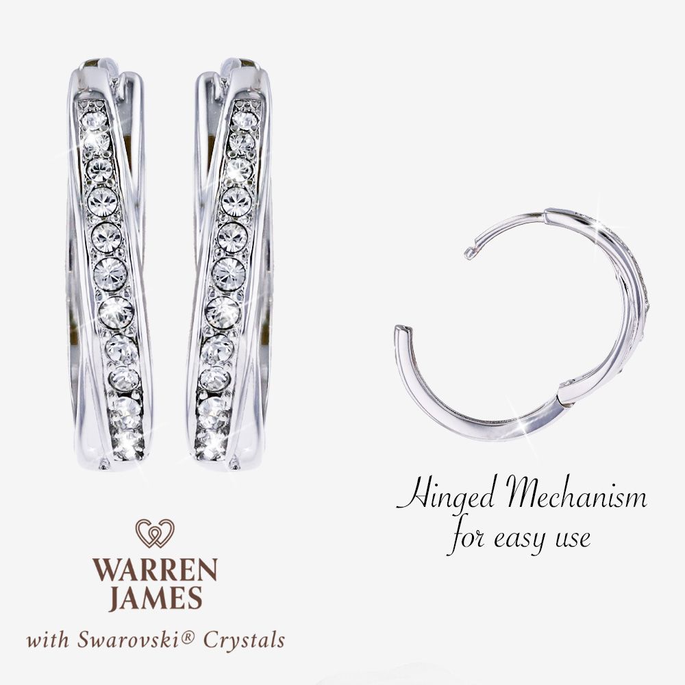 Valentina With Swarovski&reg; Crystals Huggie Hoops