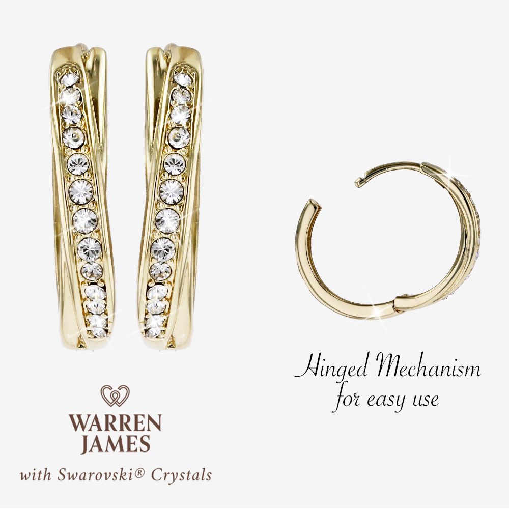 Valentina With Swarovski&reg; Crystals Huggies 18mm