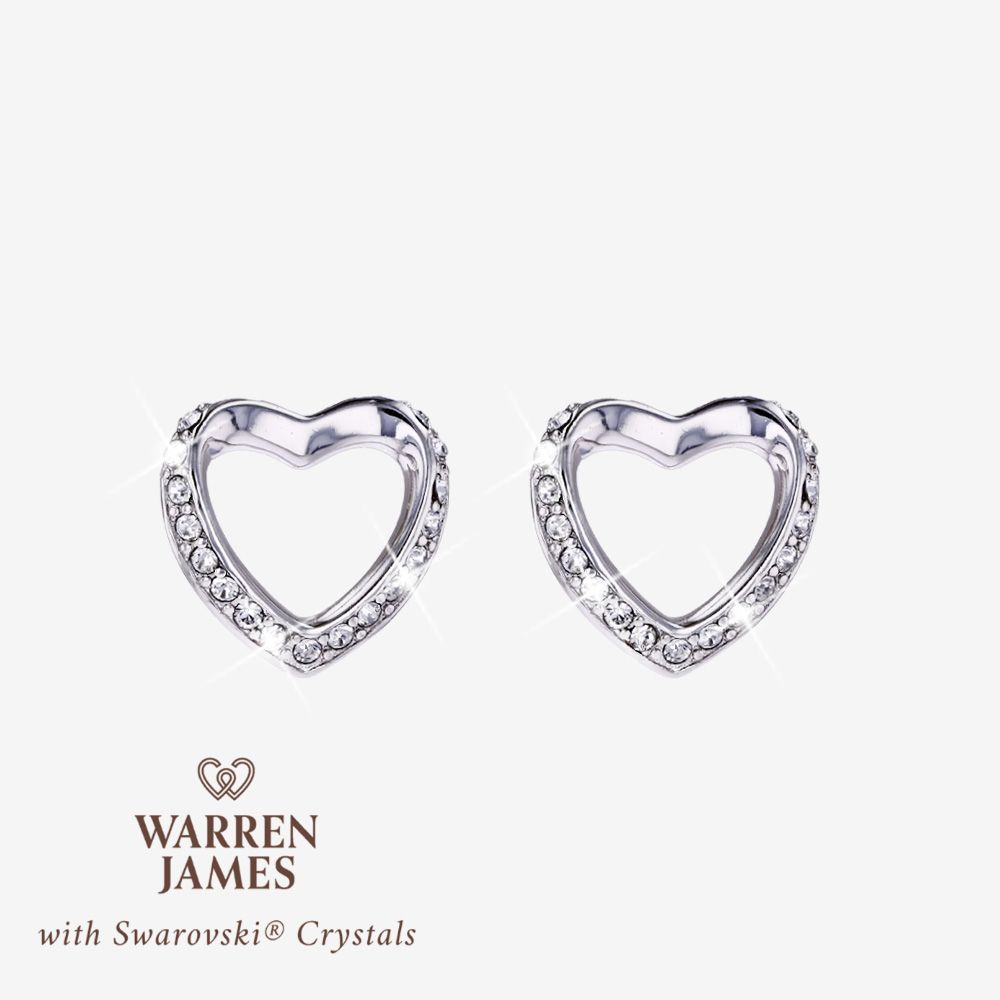 Mia With Swarovski<sup>&reg;</sup> Crystals Heart Earrings