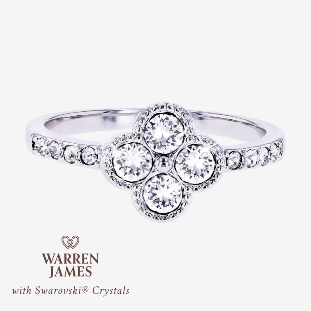 Paris Lucky Clover Ring With Swarovski&reg; Crystals