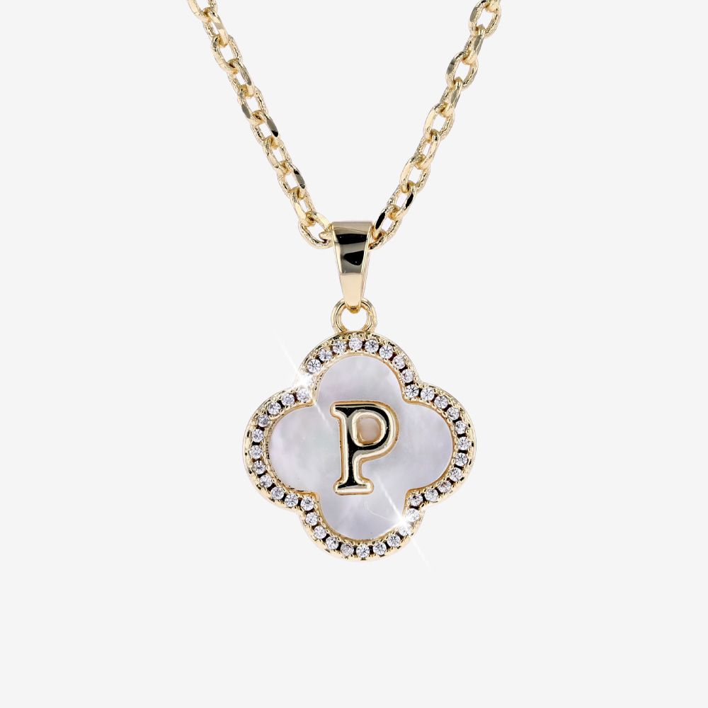 Real Mother Of Pearl Initial P Necklace