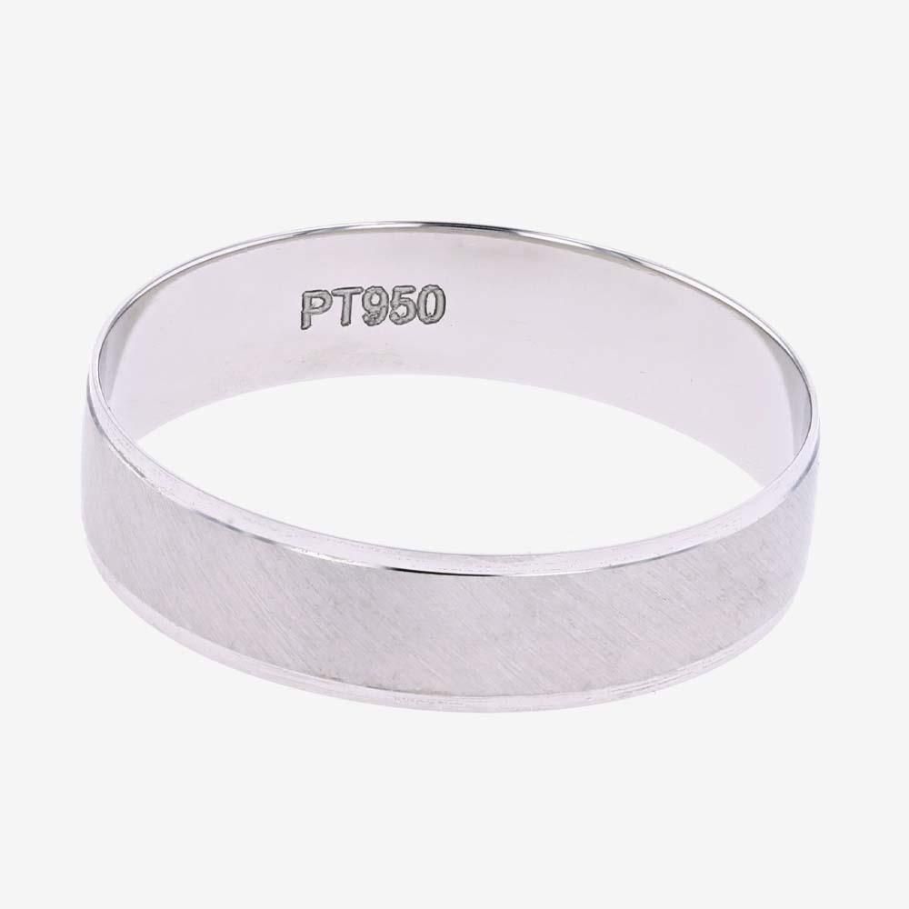 Platinum Mens Heavyweight Brushed Band Ring 5mm
