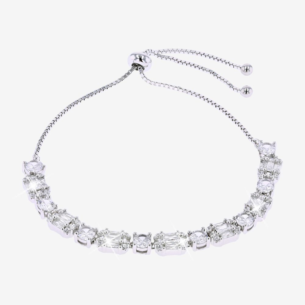 Sterling Silver Baguette Friendship Bracelet