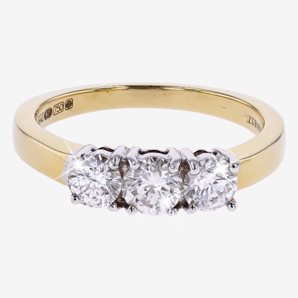 Second Hand 18ct Gold 3 Stone Diamond Ring