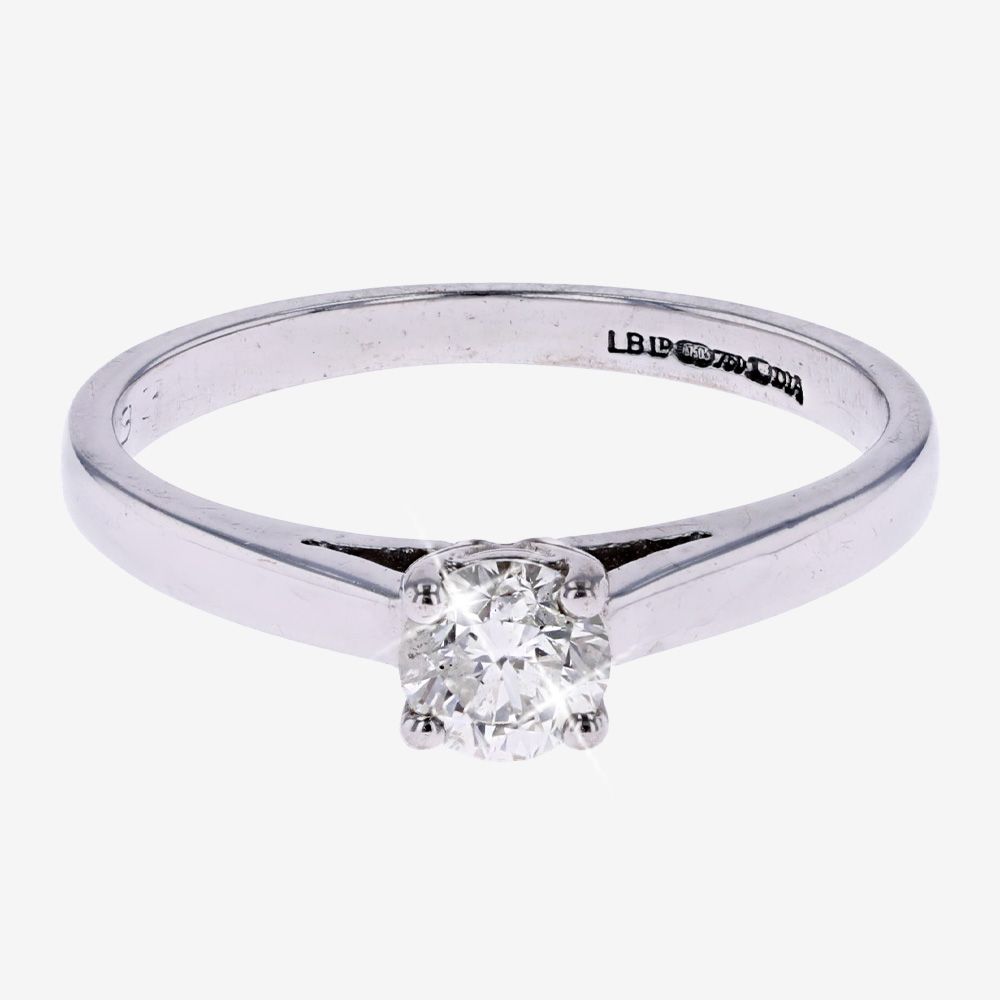 Second Hand 18ct White Gold Solitaire Diamond Ring