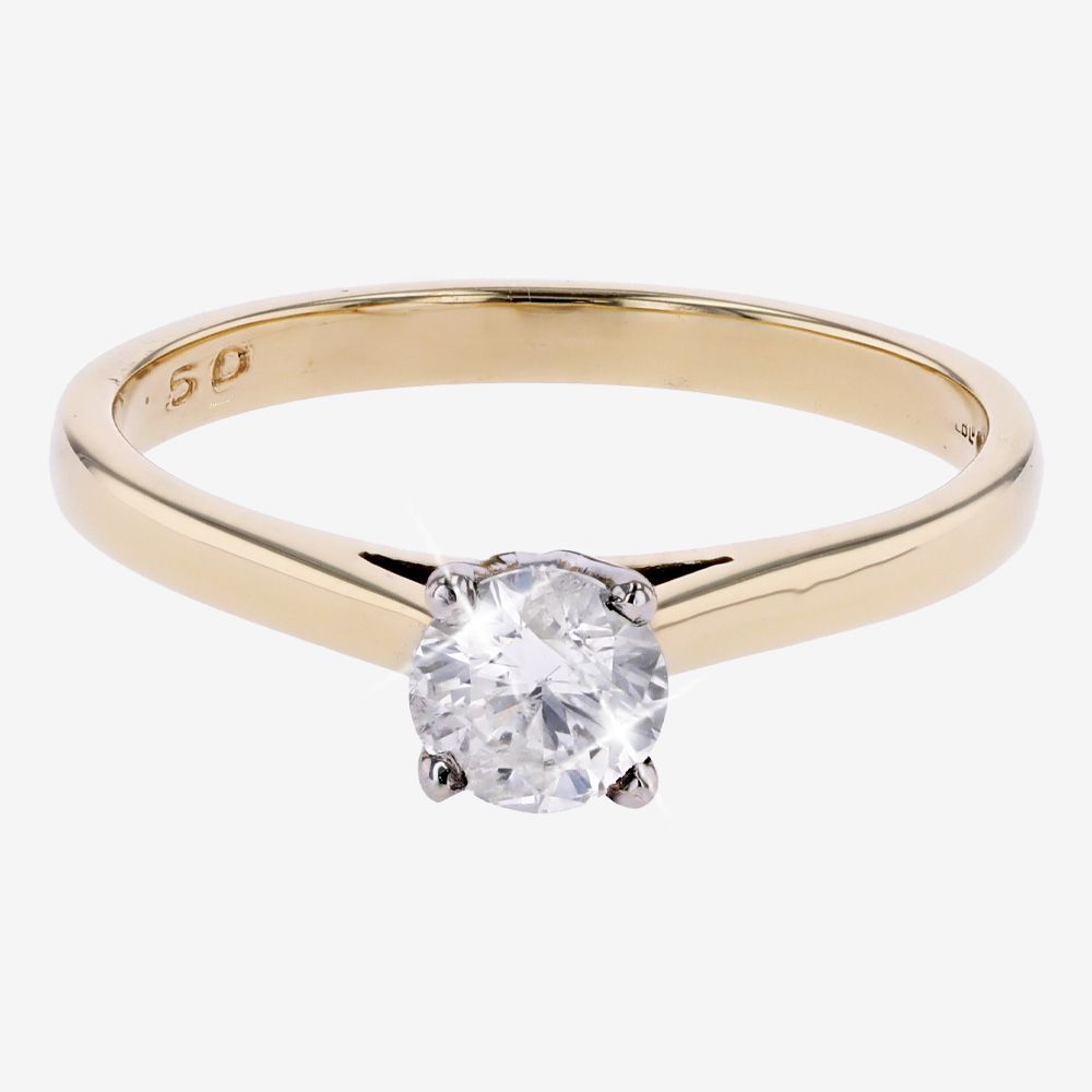 Second Hand 18ct Gold Diamond Solitaire .50ct