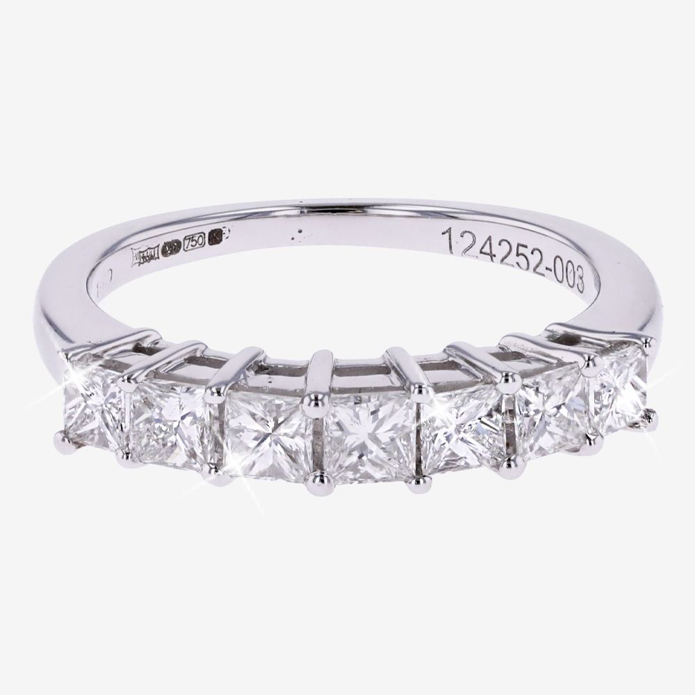 Second Hand 18ct White Gold Diamond Eternity Princess Ring 1.00ct