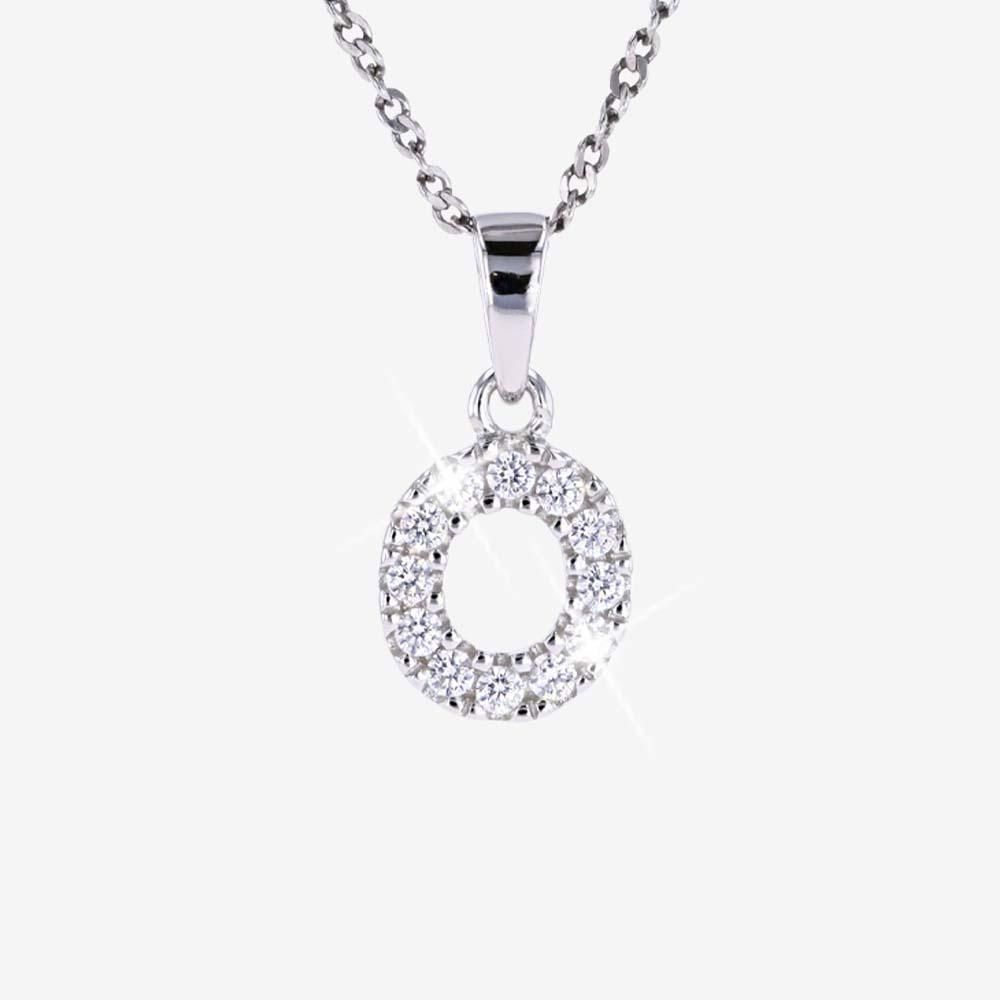 Sterling Silver O Initial Necklace