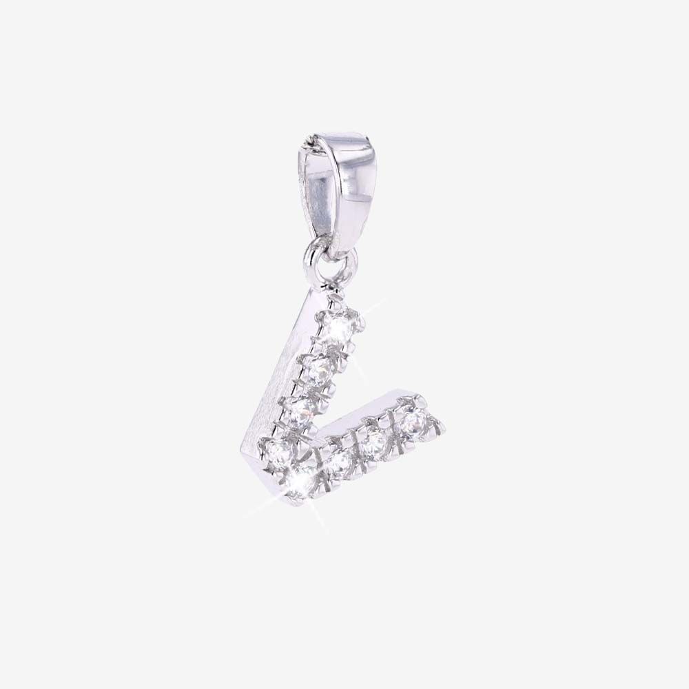 Sterling Silver V Initial Pendant
