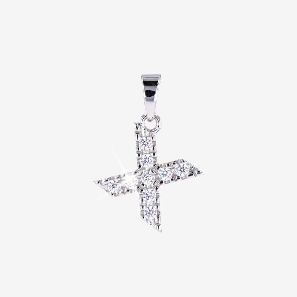 Sterling Silver X Initial Pendant