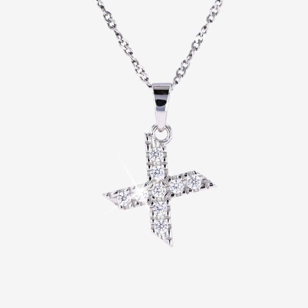 Sterling Silver X Initial Necklace