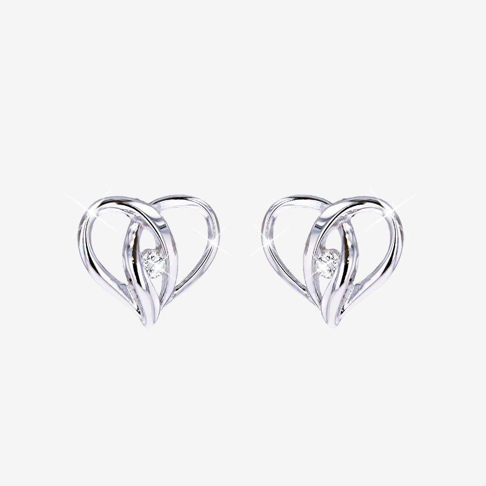 Real Diamond Lab-Grown Heart Earrings
