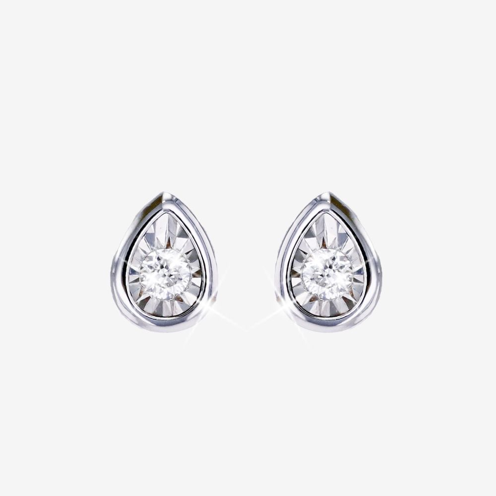 Diamond Lab-Grown Earrings, Pear Shape .10ct