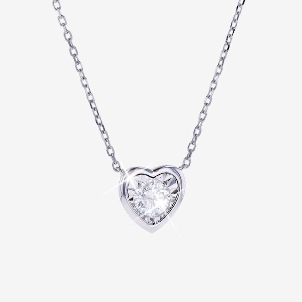 Diamond Lab-Grown Heart Necklace .25ct