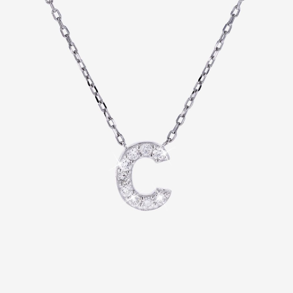 Diamond Lab-Grown Initial C Necklace
