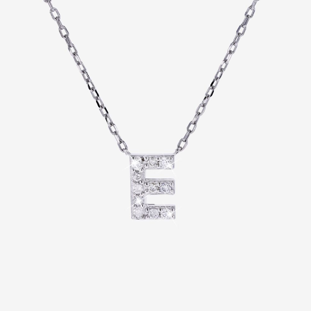 Diamond Lab-Grown Initial E Necklace