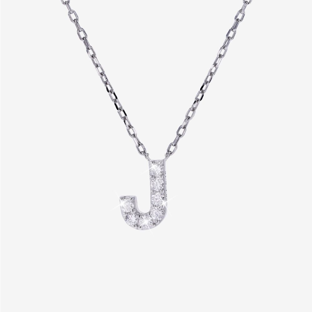 Diamond Lab-Grown Initial J Necklace