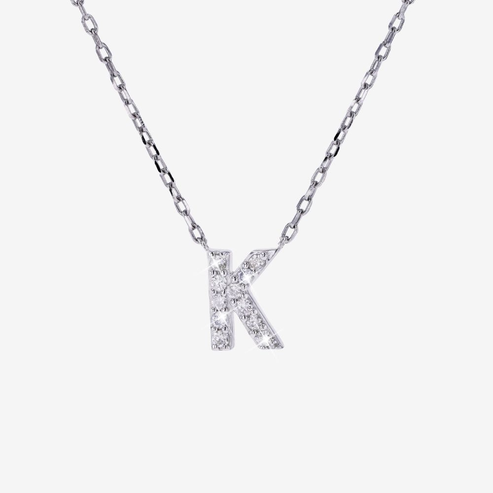 Diamond Lab-Grown Initial K Necklace