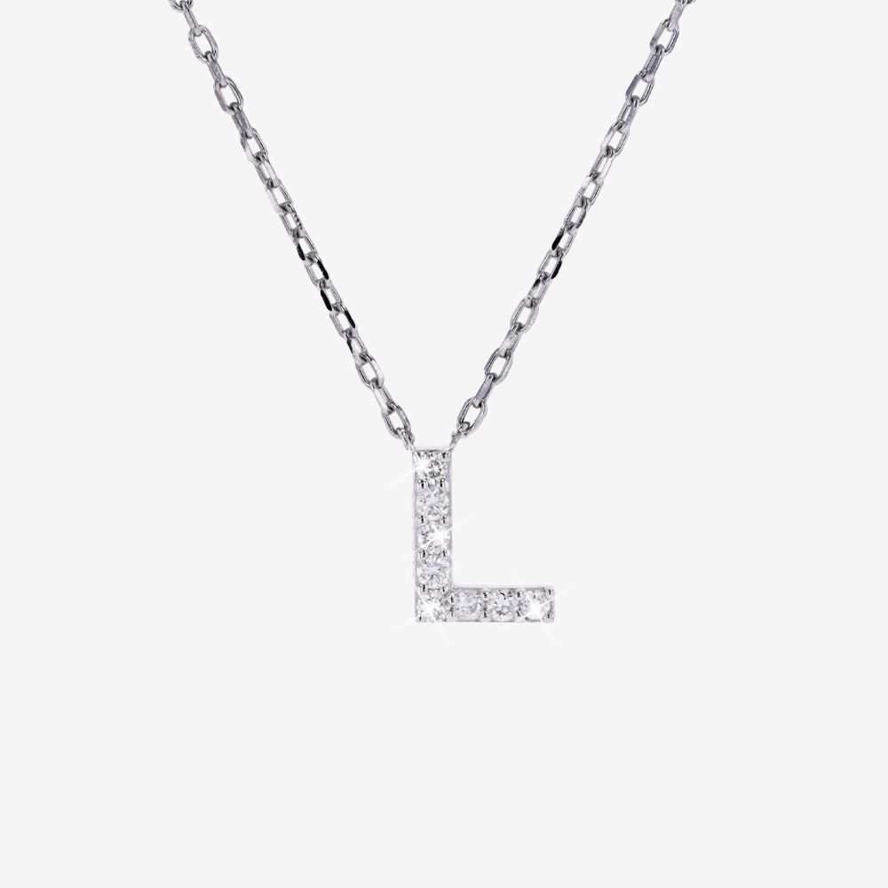 Diamond Lab-Grown Initial L Necklace