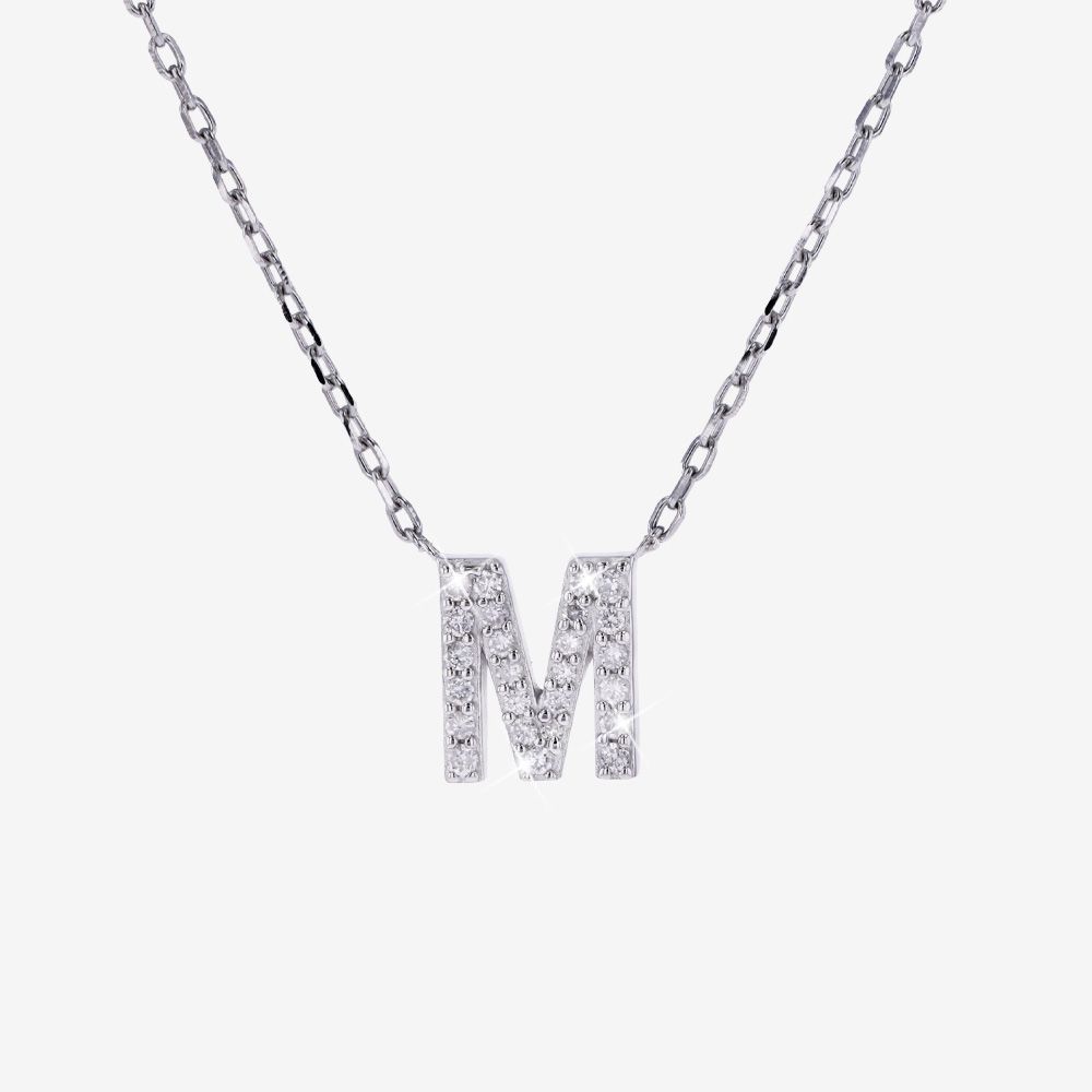 Diamond Lab-Grown Initial M Necklace
