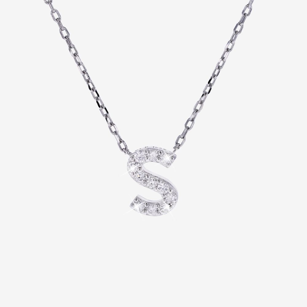 Diamond Lab-Grown Initial S Necklace