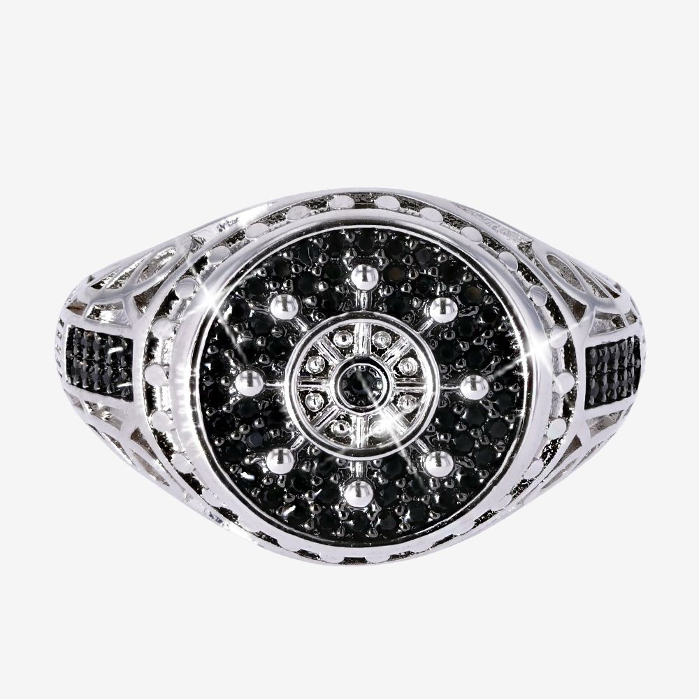 Artizano&reg; Mens Jewelled Heavyweight Compass Ring