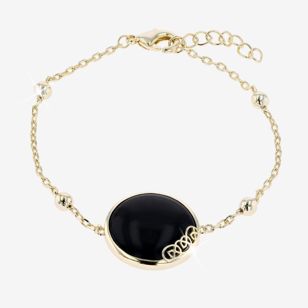 Real Agate Gemstone Bracelet - Black